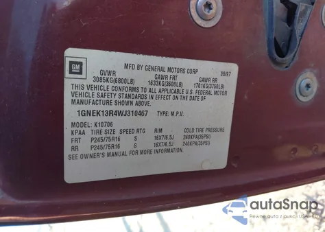 1998 Chevrolet Tahoe Ls z USA, uszkodzony, nr VIN 1GNEK13R4WJ310467